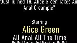 Teen Redhead Alice Green Teases Ass for Anal Creampie.
