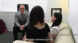 Therapist encounters quantum entangled step sisters in taboo hospital roleplay