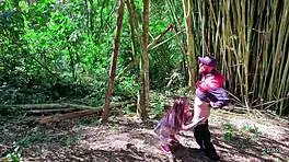 Girl Skips School Trip to Suck Teacher in Forest