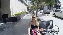 Pounding broke blonde teen hard on the street for quick cash.