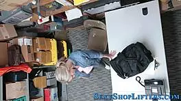 Naughty Shoplifter Caught in Petite Blonde Act