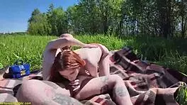 Oh God, Sporty Redhead Teen's Anal Destroyed in Public Workout!