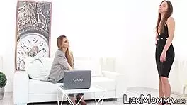 Redhead stepmom scissoring teen 18+ after oral session