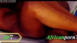 Ebony babe gets fucked hard in doggystyle by big cock