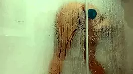 Teen Girl Enjoys Shower Time With Toy