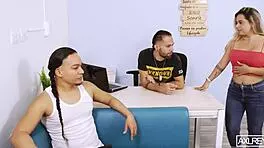 filip's cuckold leaves me alone with his hot wife in the living room, and i fuck her big tits right there