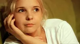 Innocent Blonde Charms with Hairless Pussy in Solo Masturbation Session