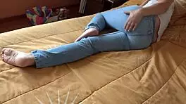 58-year-old latina mother masturbates excitedly over stepson's huge cock