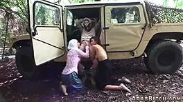 petite arab teen babe endures hardcore penis pounding in army uniform