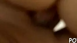 Shaved pussy gets intense pounding from erected cock