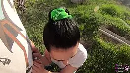 Risky Pov Blowjob Behind The Garages!