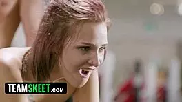 Scarlet Spunk moans, Stretch my wet pussy wide at the gym!