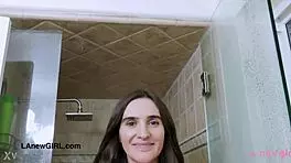 gorgeous czech model enjoys a steamy shower