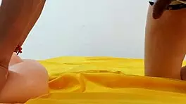 Young man fucks sex doll with big carrot