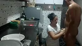 my stepsister's bf fucks me in kitchen after seeing my big ass 😏