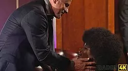 Young ebony girlfriend cheats with her uncle in cuckold sex