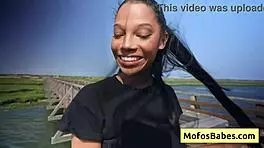 ebony babe fingers pussy with big natural tits in front of horny friend - eden west, charles dera