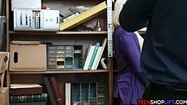 Big ass teen 18+ caught stealing in the shop, now in trouble.