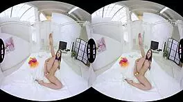 Bow-Tie Naked Sweetie Masturbates Pussy With Dildo Solo!