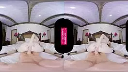 ivy jones tantalizes with her big tits while playing deep in her pussy with a dildo in vr.