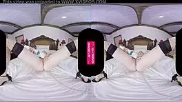 ivy jones tantalizes with her big tits while playing deep in her pussy with a dildo in vr.