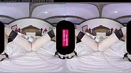 ivy jones tantalizes with her big tits while playing deep in her pussy with a dildo in vr.