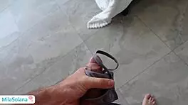 step sister jerked me off using her soft panties