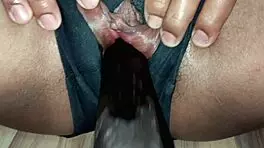 Mutual masturbation turns into wild fucking with big natural tits creampie.