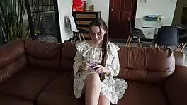 Unexpected birthday gift turns into passionate stepsister sex with blowjob and doggystyle