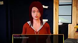 My new family plays a game with the redhead teen.