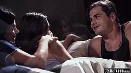 Stepmom and Stepson Fuck His New Roommate