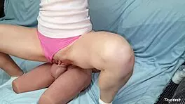 petite stepsister rides trans doll passionately.