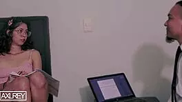 Professor disciplines bratty student with big cock.