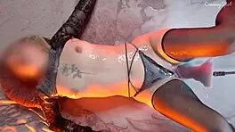 Girl moans cumming from huge cum loads