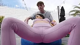 Personal trainer stretches Eva Long's tight pussy with big cock 😏