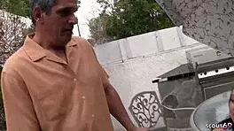 Mature wife caught petite teen babysitter and seduced her for ffm threesome?