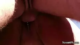 Mother And Stepdaughter Fucked By Two Guys In The Park With Facial Cumshot