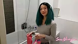 I Convinced Maid to Clean Naked for Creampie