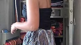 Desi maid fucks boss while cleaning cupboard