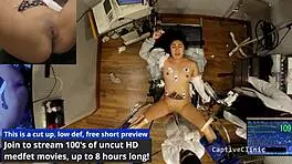 Jasmine Rose feels the intense interrogation in latex and handcuffs backstage.