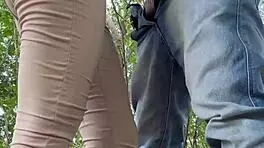 Weekend fucking brunette latina neighbor in forest outdoors!