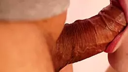 Intense Close-Up of Juicy Sloppy Blowjob Leading to Cum in Mouth Creampie for Young Teen