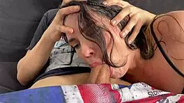 Stepmother Gives Blowjob to Stepson