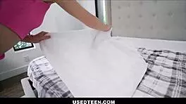 Used teen 18+ skinny blonde nanny gets used by big dick client while working - khloe kingsley danny mountain