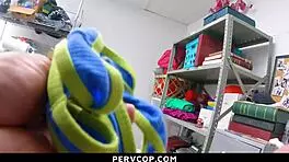 Mall Cop Catches Shoplifting Teens And Makes Them Blow Him Hard!