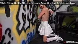 Lulu Chu Sucks Big Black Cock Through Gloryhole Setup