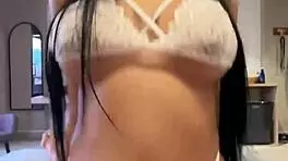 behind the scenes a hot busty latina model gets rimmed and fucked in the backroom