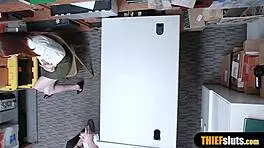 Cute Redhead Teen Shoplifter Caught And Punished In Garage