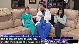 Dr. Tampa asks, 'Do they really care about you?' examining Ditria Rose's shaved pussy