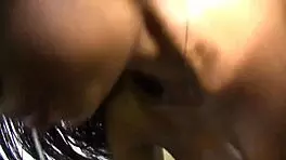 Petite chocolate girl sucks monster cock and gets fucked in the hood!